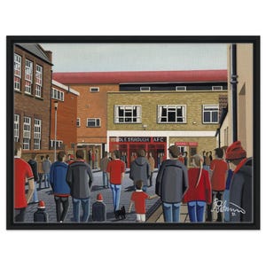 Middlesbrough, Retro Ayresome Park Stadium. Framed Canvas Football Art Print. Wall Art Football Club FC, Gifts, Boro Supporters Memorabilia