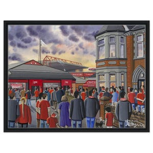 Nottingham, City Ground Stadium. Framed Canvas Football Art Print. Wall Art Football Club FC, Gifts, Forest Supporters Memorabilia