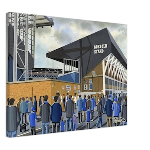 Ipswich, Retro Portman Rd Stadium Canvas Print. Wall Art Football Club FC Football Soccer Stadium Gifts, Town Supporters Memorabilia
