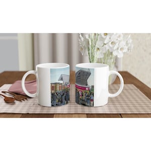 Harlequins, Stoop Stadium White 11oz Ceramic Rugby Mug. Rugby Club FC Rugby Stadium Gifts, Supporters Memorabilia