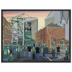 Hibernian, Easter Rd Football Stadium. Superior Wooden Framed Poster. Wall Art Football Club FC, Gifts, Hibs Supporters Memorabilia