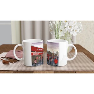 Brentford, Retro Griffin Park Stadium White 11oz Ceramic Football Mug. Football Club FC Football Soccer Gifts, Bees Supporters Memorabilia