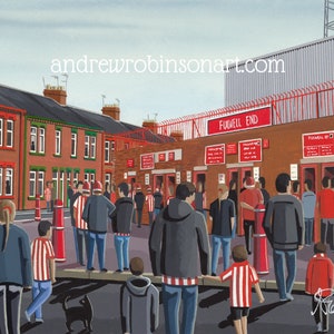Sunderland, Retro Roker Park, Standard Football Matte Paper Poster. Ideal Gift For Any Black Cats Supporter.