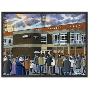 Bolton, Retro Burnden Pk Stadium. Superior Wooden Framed Poster. Wall Art Football Club FC, Gifts, Wanderers Supporters Memorabilia