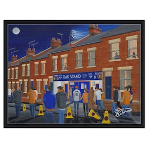 Luton, Kenilworth Rd Stadium. Framed Canvas Football Art Print. Wall Art Football Club FC, Gifts, Town Supporters Memorabilia