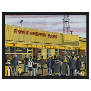 Hull, Estadio Boothferry Park. Impresión artística de fútbol en lienzo enmarcada. Arte mural del FC Football Club, regalos, recuerdos de la afición del City.