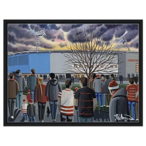 Doncaster, Football Stadium. Framed Canvas Football Art Print. Wall Art Football Club FC, Gifts, Rovers Supporters Memorabilia