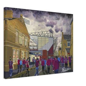 Burnley, Turf Moor Stadium Canvas Print. Wall Art Football Club FC Football Soccer Stadium Gifts, Clarets Supporters Memorabilia
