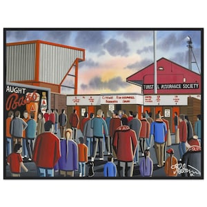 Crewe, Retro Gresty Rd Stadium. Standard Wooden Framed Poster. Wall Art Football Club FC, Gifts, Alexandra Supporters Memorabilia