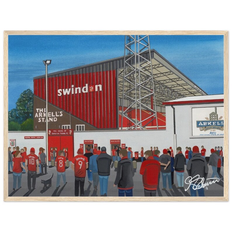 Swindon, County Ground Museum Quality Matte Football Paper Wooden