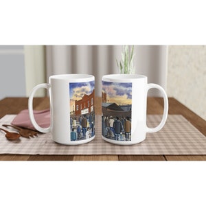Widnes, Retro Rugby Stadium White 15oz Ceramic Rugby Mug. Rugby Club FC Rugby Stadium Gifts, Chemics Supporters Memorabilia