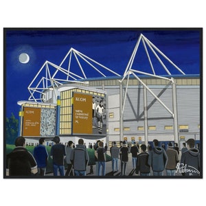 Hull , Rugby Stadium. Standard Wooden Framed Poster. Wall Art Rugby Club Rugby Stadium Gifts, Black & Whites Supporters Memorabilia