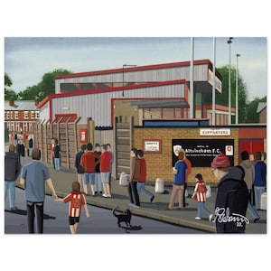 Altrincham, Moss Lane Stadium, Museum-Quality Football Matte Paper Poster. Ideal Gift For Any Robins Supporter