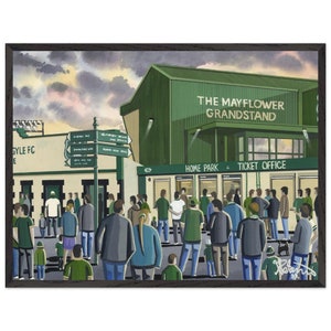 Plymouth, Home Pk Football Stadium. Superior Wooden Framed Poster. Wall Art Football Club FC, Gifts, Argyle Supporters Memorabilia