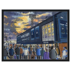 Hartlepool, Stadion Victoria Pk. Oprawiony wydruk na płótnie Football Art. Sztuka ścienna Football Club FC, prezenty, pamiątki kibiców United Utd