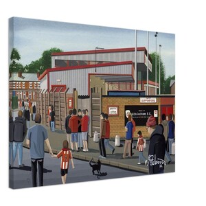 Altrincham, Moss lane Stadium Canvas Print. Wall Art Football Club FC Football Soccer Stadium Gifts, Robins Supporters Memorabilia
