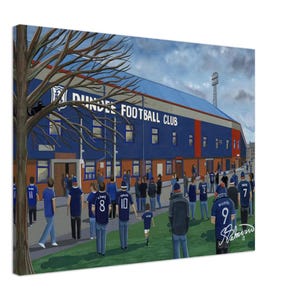 Dundee, Dens Park Stadium Canvas Print. Wall Art Football Club FC Football Soccer Stadium Gifts, Dark Blues Supporters Memorabilia