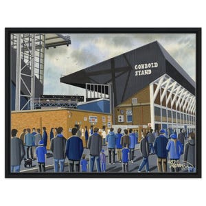 Ipswich, Portman Road Stadium. Framed Canvas Football Art Print. Wall Art Football Club FC, Gifts, Town Supporters Memorabilia