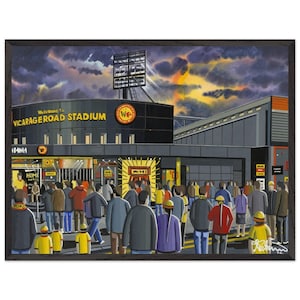 Watford, Vicarage Rd Football Stadium. Superior Wooden Framed Poster. Wall Art Football Club FC, Gifts, Hornets Supporters Memorabilia