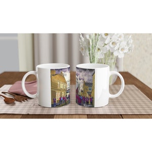 Burnley, Estadio Turf Moor, Taza de cerámica blanca de 325 ml. Regalos de fútbol del FC, recuerdos de la afición de los Clarets.