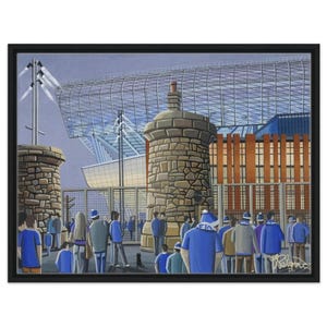Everton, H Dickinson, Bramley Moore Football Stadium. Framed Canvas Art Print. Wall Art Football Club FC, Gifts, Supporters Memorabilia
