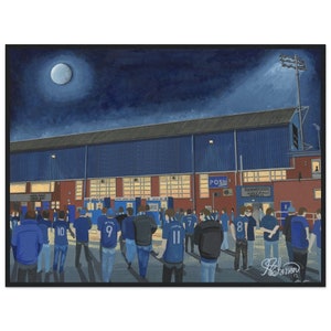 Peter Borough, London Rd Stadion. Standard Poster mit Holzrahmen. Wall Art Football Club FC, Geschenke, United Utd Fan-Erinnerungsstücke