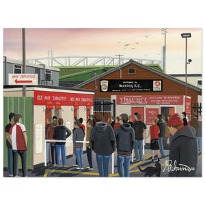 Woking, Kingfield Stadium, Superior Poster, Wall Art Football Club FC, Gifts, Cards Supporters Memorabilia
