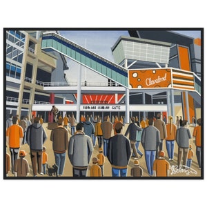 Cleveland, Football Stadium. Standard Wooden Framed Poster. Wall Art American Football Team, Stadium Gifts, Supporters Memorabilia