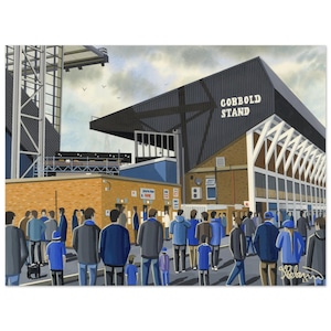 Ipswich, Retro Portman Rd Stadium, Superior Poster, Wall Art Football Club FC, Gifts, Town Supporters Memorabilia