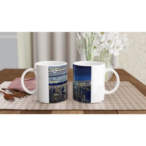 Worcester, Sixways Rugby Stadium White 11oz Ceramic Rugby Mug. Rugby Club FC Rugby Stadium Gifts, Warriors Supporters Memorabilia