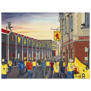 Watford, Vicarage Rd Stadium, Superior Poster, Wall Art Football Club FC, Gifts, Hornets Supporters Memorabilia