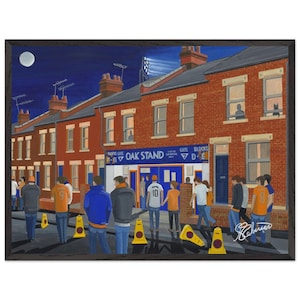 Luton, Kenilworth Rd Stadium. Superior Wooden Framed Poster. Wall Art Football Club FC, Gifts, Town Supporters Memorabilia