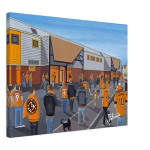Dundee U, Tannadice Pk Stadium Canvas Print. Wall Art Football Club FC Football Soccer Stadium Gifts, United Utd Supporters Memorabilia
