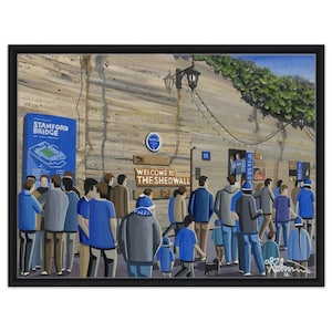Chelsea, Stamford Bridge, Football Stadium. Framed Canvas Football Art Print. Wall Art Football Club FC, Gifts, Blues Supporters Memorabilia