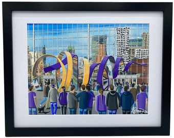 Minnesota. Framed American Football Print, Stadium Wall Art, Supporter Memorabilia Gift