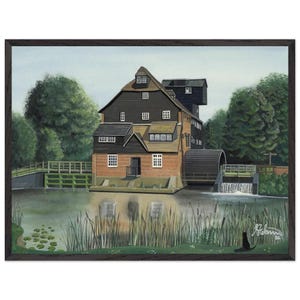 Houghton Mill, Superior Framed Poster With Museum-Quality Matte Paper. Ideal Gift For Any Cambridgeshire Visitor Or Resident
