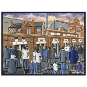 Fulham, Craven C&#39;age Stadium. Standard Wooden Framed Poster. Wall Art Football Club FC, Gifts, Cottage Supporters Memorabilia