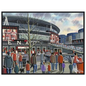 Arsenal, standaard houten ingelijste poster. Muurkunst Football Club FC, geschenken, memorabilia Arsenal-supporters