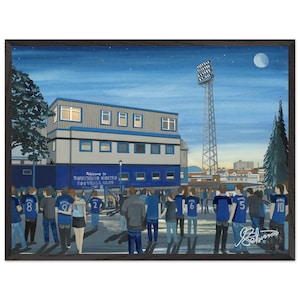 Southend, Roots Hall Football Stadium. Superior Wooden Framed Poster. Wall Art Football Club FC, Gifts, United Utd Supporters Memorabilia