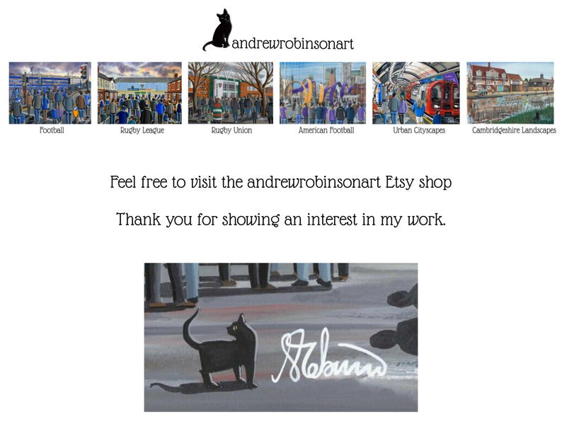 York C. Retro Bootham Crescent football stadium. Ready to hang framed & mounted City art print. Ideal wall art football club F.C memorabilia gift for birthdays, Christmas, Father’s Day. Perfect addition to any home or office. By artist Andrew Robinson.