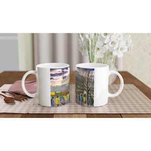 Norwich, Carrow Rd Stadium White 11oz Ceramic Football Mug. Football Club FC Football Soccer Gifts, City Supporters Memorabilia