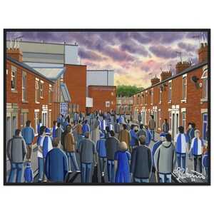 Blackburn, Ewood Pk Stadium. Standard Wooden Framed Poster. Wall Art Football Club FC, Gifts, Rovers Supporters Memorabilia