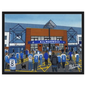 Kilmarnock, Rugby Pk Stadium. Framed Canvas Football Art Print. Wall Art Football Club FC, Gifts, Killie Supporters Memorabilia