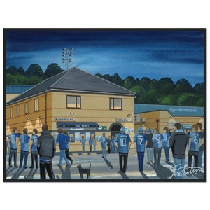 Wycombe, Adams Park Football Stadium. Standard Wooden Framed Poster. Wall Art Football Club FC, Gifts, Wanderers Supporters Memorabilia