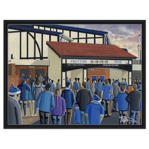 Portsmouth, Fratton Pk Football Stadium. Framed Canvas Football Art Print. Wall Art Football Club FC, Gifts, Pompey Supporters Memorabilia