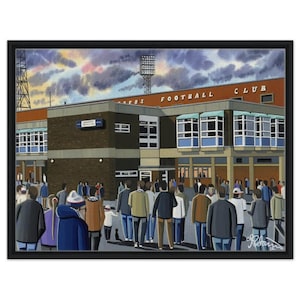 Bolton, Retro Burnden Park Stadium. Framed Canvas Football Art Print. Wall Art Football Club FC, Gifts, Wanderers Supporters Memorabilia