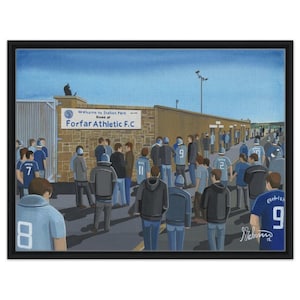 Forfar, Station Park Stadium. Framed Canvas Football Art Print. Wall Art Football Club FC, Gifts, Athletic Supporters Memorabilia
