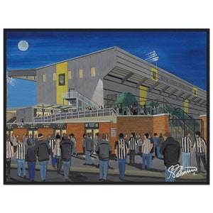 Notts, C, Meadow Lane Stadium. Standard Wooden Framed Poster. Wall Art Football Club FC, Gifts, County Supporters Memorabilia