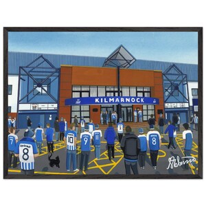 Kilmarnock, Rugby Pk Football Stadium. Superior Wooden Framed Poster. Wall Art Football Club FC, Gifts, Killie Supporters Memorabilia