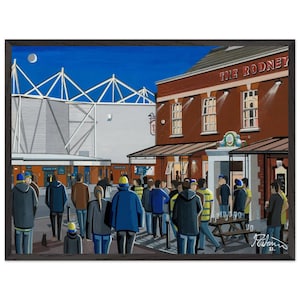 Warrington, Rugby Stadium. Superior Wooden Framed Poster. Wall Art Rugby Club Rugby Stadium Gifts, Wolves Supporters Memorabilia